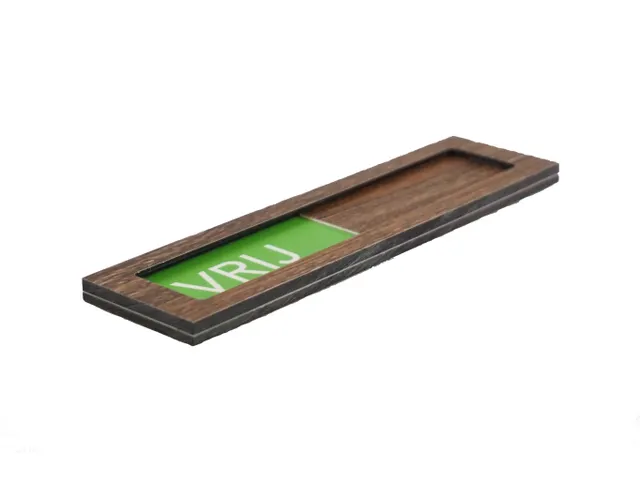 Premium Schuifbord Donker Houtlook Wit Niet Storen 150x40mm