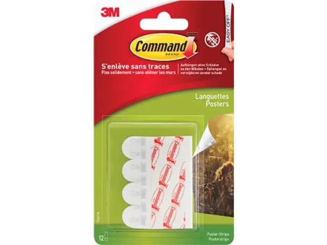 Posterstrip Small 225 Gram Wit 12 Stuks