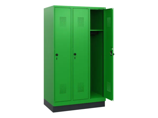 schoollocker,HxBxD 1630x900x500mm,3vak,vak B 300mm,draaigrendel,sokkel