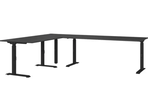 hoekbureau,in h. verstelb.,HxBxD 710-910x2600x2000mm,blad grafiet