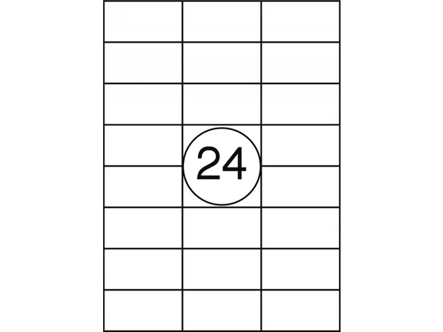 Etiketten: Wit, 70X36 Mm, 100 Vel, 24/Vel