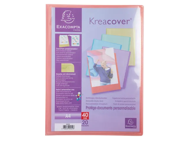 Protège-documents en polypropylène Kreacover Pastel 40 vues - A4 - C