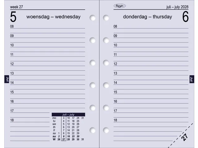 Agendavulling 2027 Kalpa Pocket 1dag/1pagina