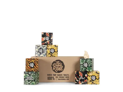 Facial tissues The Good Roll The Happy Tissue bamboe 3-laags 20x60 vel