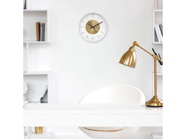Wandklok NeXtime Retro II 25cm wit/goud metaal