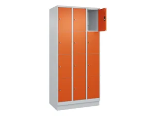 lockerkast,HxBxD 1950x900x500mm,3x4vakken,vak B 300mm,cil.-slot,sokkel - 1