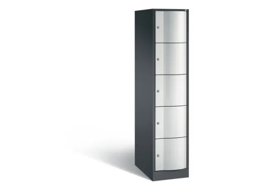 lockerkast cil.slot 1950x396x640mm 1x5 vakken RAL7021 front RAL7035