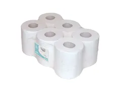 Midi Centerfeed Handdoekrol 1-Laags Recycled Wit Folie a 6 Rollen