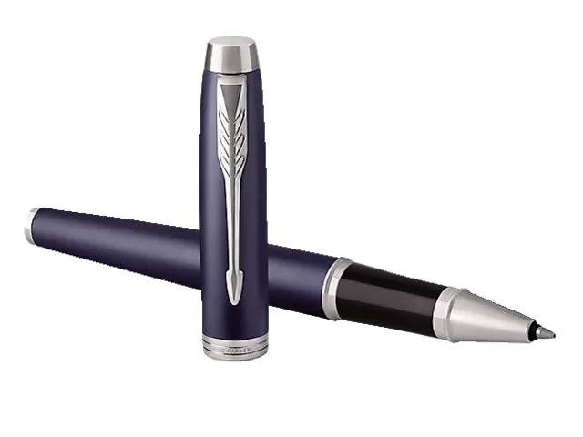 Rollerpen Parker IM Matte blue CT Finish Fijn Zwarte inkt