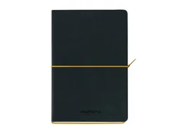 Notitieboek Aurora Tesoro A5 192blz lijn 80gr zwart geel