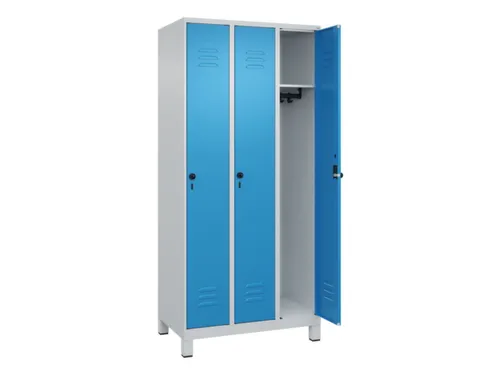 locker,HxBxD 1950x900x500mm,3vak,vak B 300mm,draaigrendel,voeten