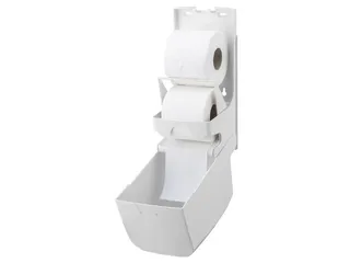 Toiletpapier Dispenser 2 Rollen Verticaal Wit - 3