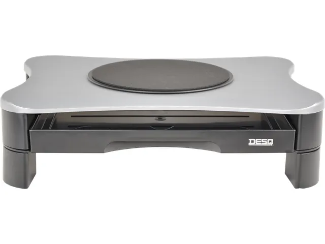 Monitorverhoger 2 Hoogte Standen 2 Lades Draaiplateau Zilver/Zwart