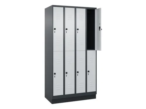 dubbeldekse locker,HxBxD 1950x1000x500mm,4x2vak.,vak B 250mm