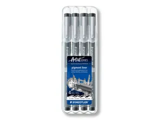 Fineliner Staedtler Pigment 308 Zwart Set 4stuks 0.1-0.7mm - 1