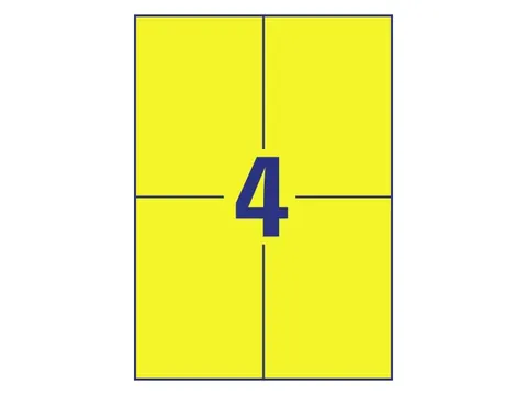 Gekleurde Etiketten 105x148mm Fluor Geel 42222