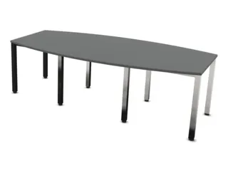 vergadertafel,HxBxD 740x2400x1200mm,vatvormig,MS-donkergrijs - 1