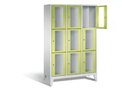 lockerkast 1850x1200x500mm 3x3 vakken Cilinderslot Poten, RDS1108060