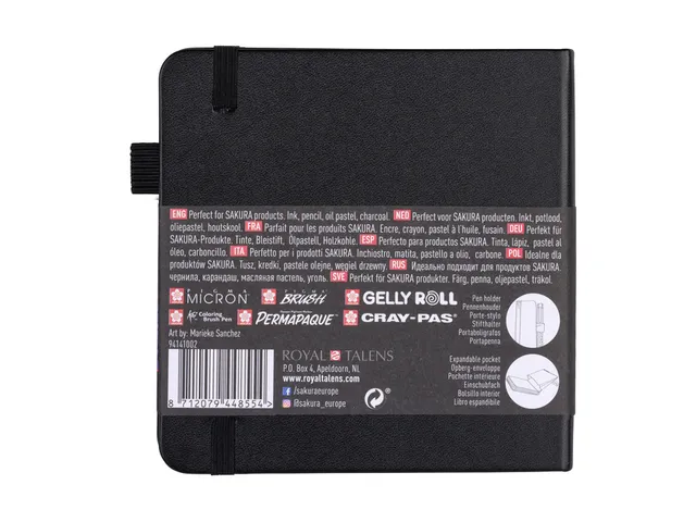 Schetsboek Sakura 80 zwarte vellen 140gr 120x120mm zwart