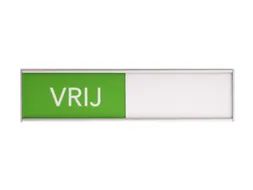 Design Schuifbord Aluminium Vrij Bezet Groen Rood 150x40mm