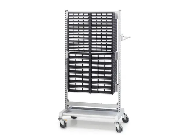 ESD-assortimentskast,HxBxD 550x310x180mm,48lade(n),laden zwart