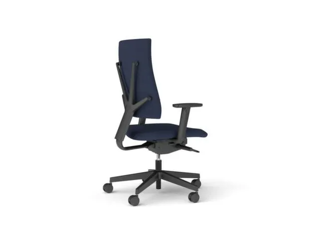 Bureaustoel Donkerblauw Frame Zwart Synchroonmechanisme Met Armleuning