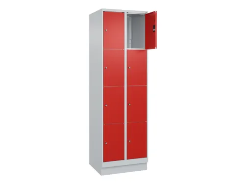 lockerkast,HxBxD 1950x600x500mm,2x4vakken,vak B 300mm,cil.-slot,sokkel