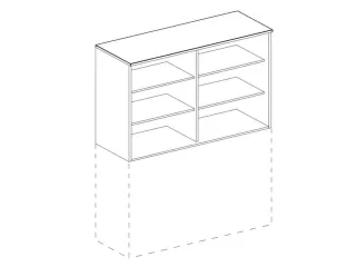 kantoorstelling,opbouwelement,HxBxD 1070x1200x445mm,MS-donkergrijs - 1