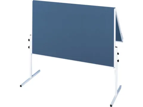 inklapbaar presentatiebord 150x120cm Vilt Blauw frame metaal wit