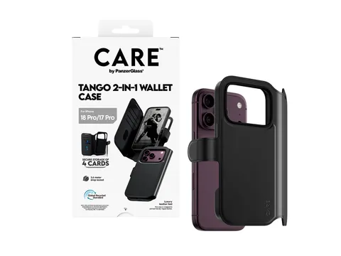 PanzerGlass CARE by Tango 2-in-1 Wallet Case Black w. MagSafe iP