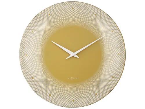 Wandklok Nextime dia 50cm bolvormig glas geel kunststof Deep