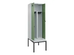 PBM-locker met bank,HxBxD 2120x600x815mm,2vak,vak B 300mm,draaigrendel