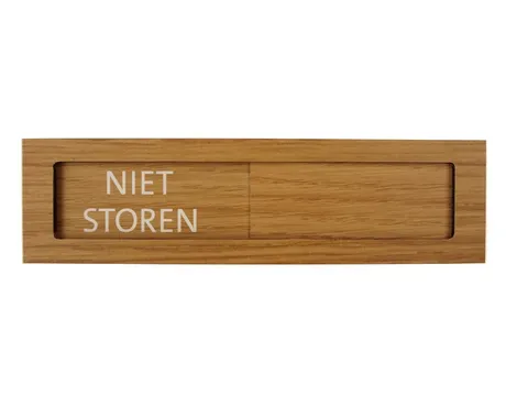 Premium Schuifbord Houtlook Niet Storen 150x40mm