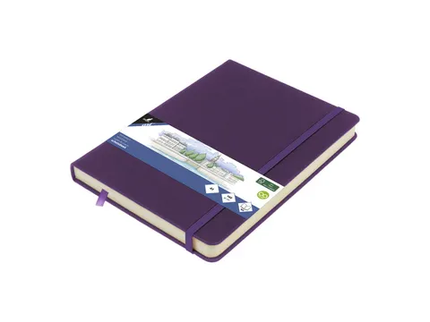 Schetsboek Kangaro A5 purple heart PU HC 80 vel 140gr roomwit met elas