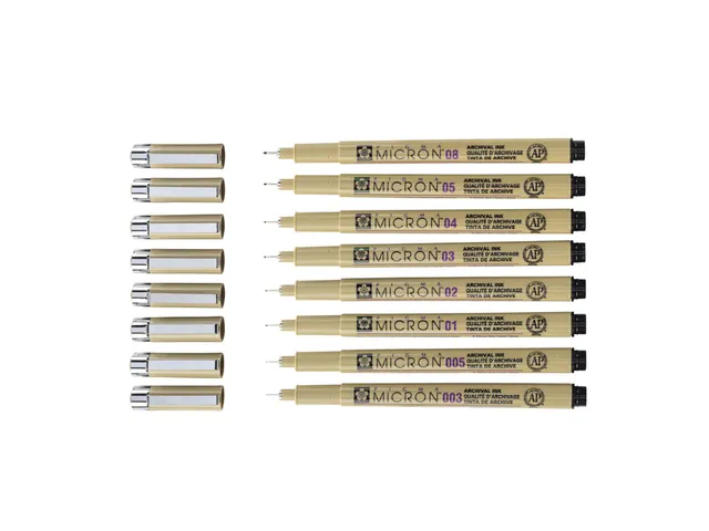 Fineliner Sakura pigma micron set 6stuks zwart