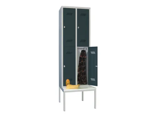banklocker,dubbeldeks,HxBxD 2150x600x800mm,RAL7035,front RAL7016
