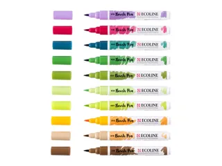 Brushpen Talens Ecoline set botanisch blister à 10 stuks assorti - 9