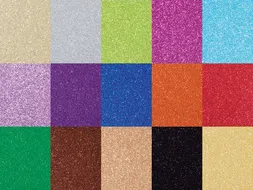 Glitterkarton Folia 50x70cm 300gr 15 vel 15 kleuren
