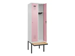 locker met bank,HxBxD 2120x600x815mm,2vak,vak B 300mm,cilinderslot