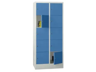 lockerkast,HxBxD 1850x800x500mm,2x5vakken,RAL7035,front RAL5012 - 2