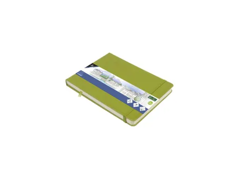 Schetsboek Kangaro A5 landscape lime green PU HC 80 vel 140gr roomwit