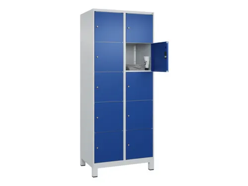 lockerkast,HxBxD 1950x800x500mm,2x5vakken,vak B 400mm,cil.-slot,voeten