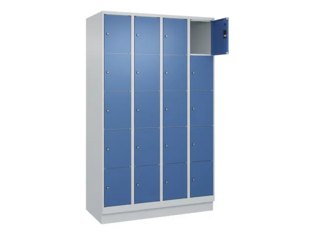 lockerkast,HxBxD 1950x1200x500mm,4x5vakken,vak B 300mm,cil.-slot