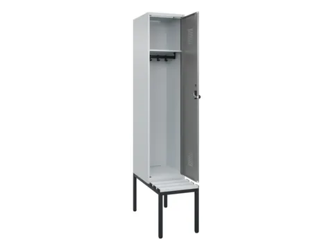 locker met bank,HxBxD 2120x400x815mm,1vak,vak B 400mm,draaigrendel