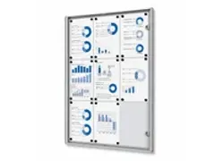 OUTLET Vitrinekast Mededelingenbord Indoor Economy 9xA4 Zilver