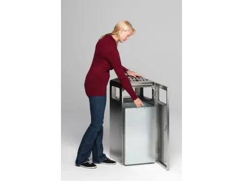 Combi-Asbak 80 Liter Rvs Geperforeerd