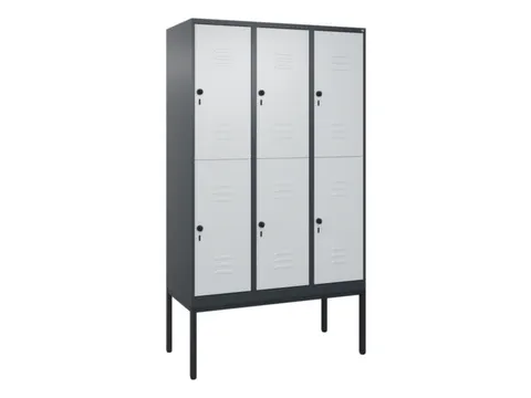 dubbeldekse locker,HxBxD 2120x1200x500mm,3x2vak.,vak B 400mm