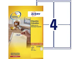 Etiket Avery L4730 Rev-25 17.8x10mm Afneembaar Wit 6750 Stuks - 4