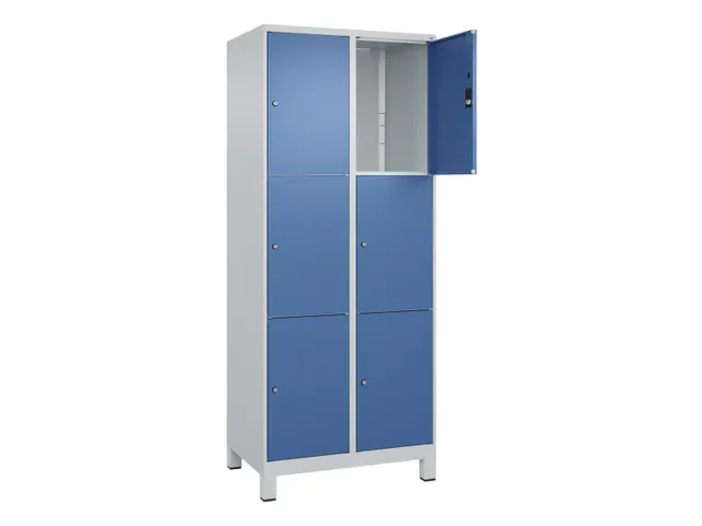 lockerkast,HxBxD 1950x800x500mm,2x3vakken,vak B 400mm,cil.-slot,voeten