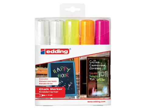 Viltstift Edding 4090 Window Schuin Assorti 4-15mm Etui à 5st